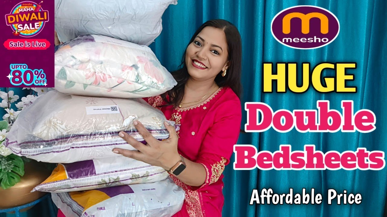 Meesho Bedsheets with Pillow and Pillow Cover | Meesho 5 Piece Bedsheet Set | Adhira