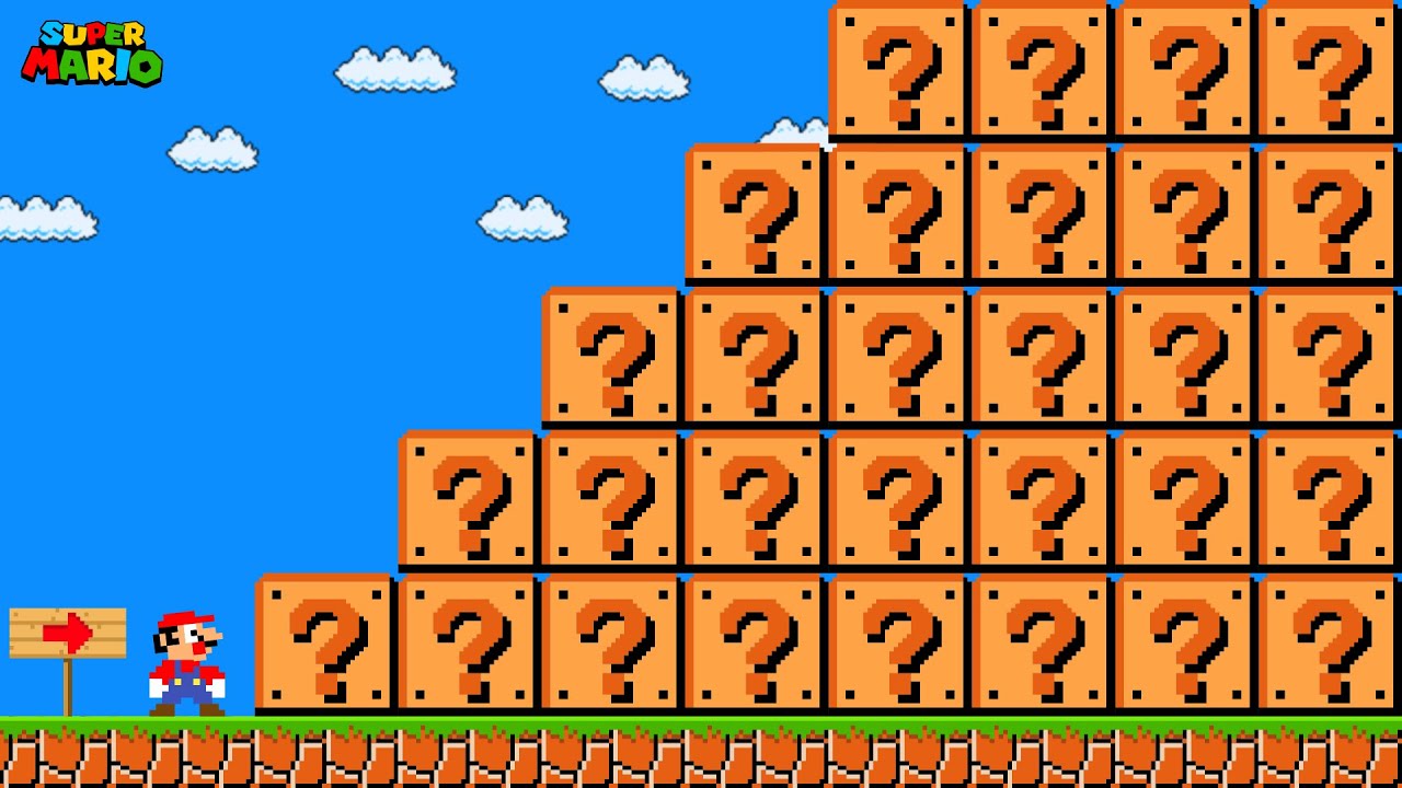 Can Mario Collect 999 Giant item Blocks in New Super Mario Bros. Wii?