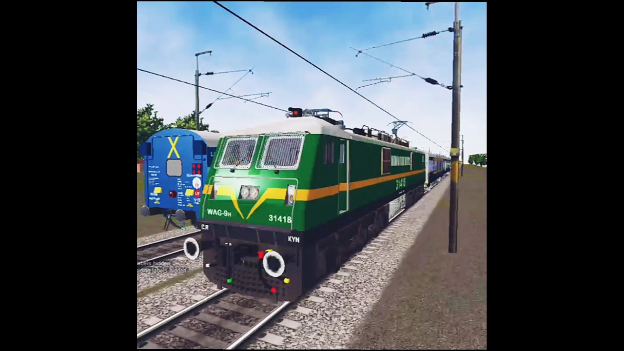 TEJAS EXPRESS CROSSING ON MSTS WITH WAG9🗿🔥 #msts #trainzimulator #indianrailways #shorts🔥