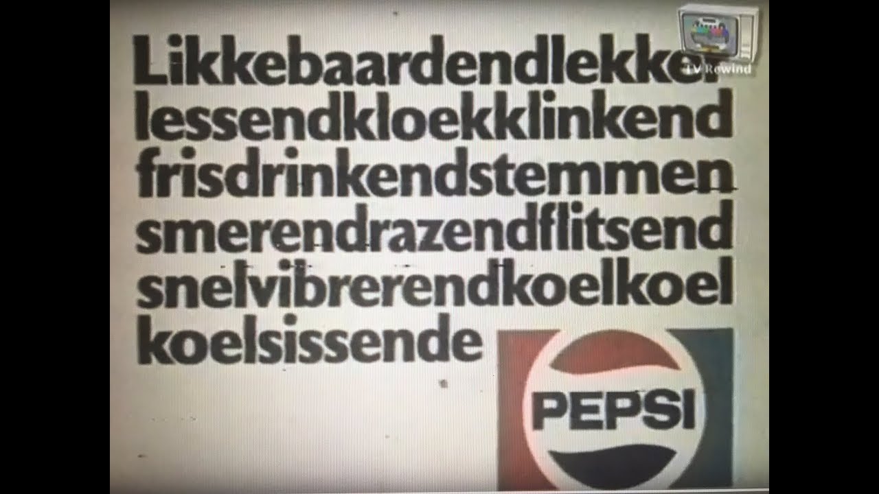 Pepsi commercial  - Likkenbaardendlekkerlessend 1979