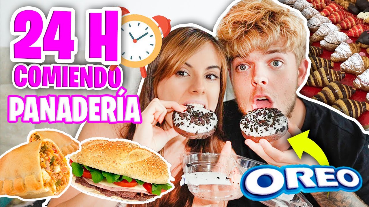 24 HORAS COMIENDO en CAFETERÍAS 🍩 Donuts, empanadas...