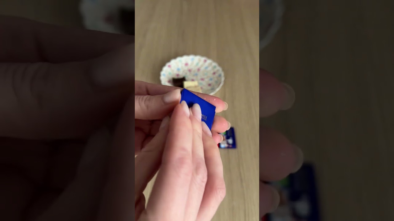 Mini Lindt chocolate unwrapping #asmr #sweettooth #tasty
