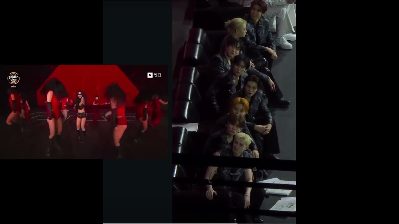 Stray kids reaction jennie - like jennie golden disc awards HD 