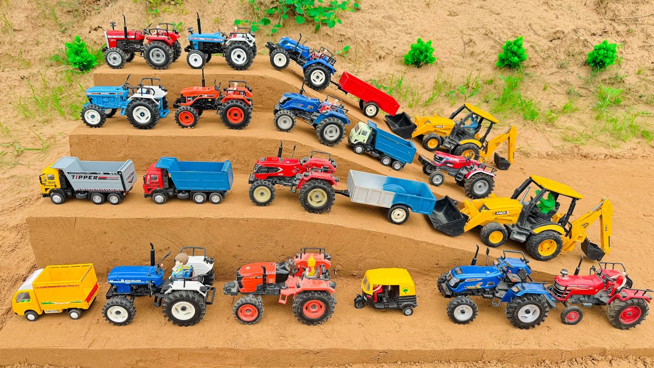 Mini tractor trolley parking video | jcb tractor video | jcb cartoon | tractor gadi 
