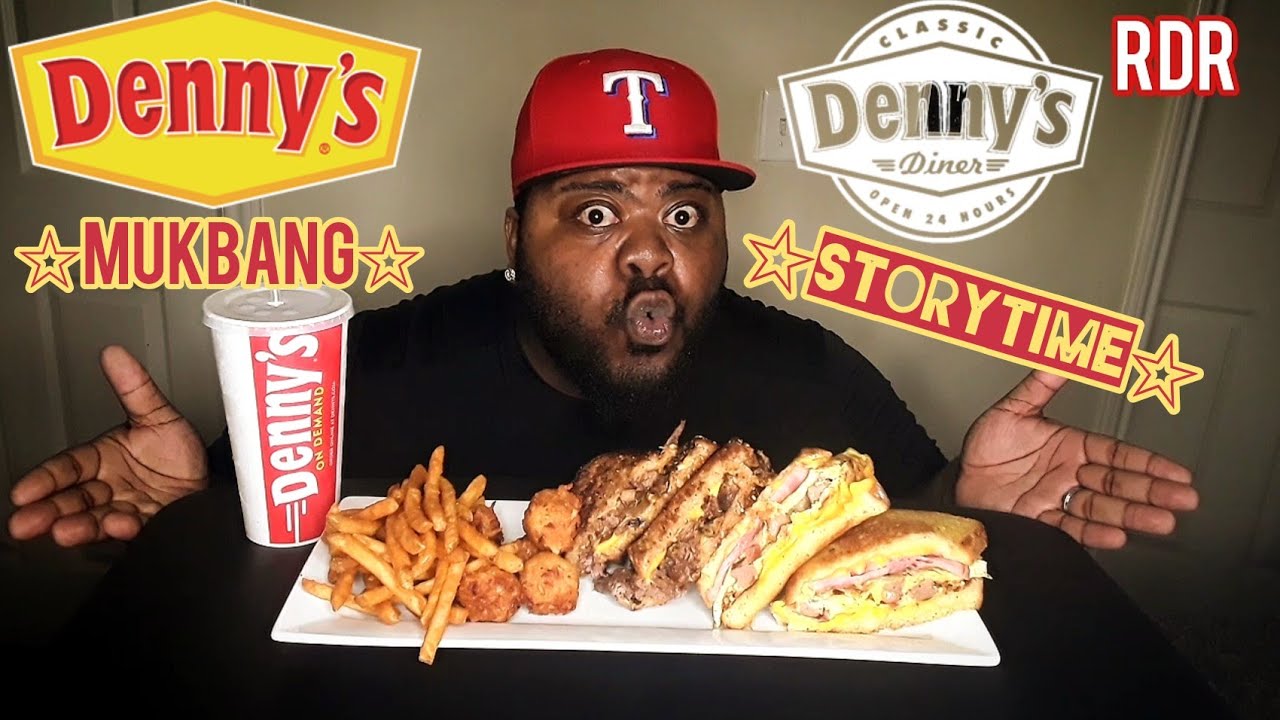☆DENNY'S MUKBANG☆Pokemon Card Heist(STORYTIME)[Eating Show]!!!!