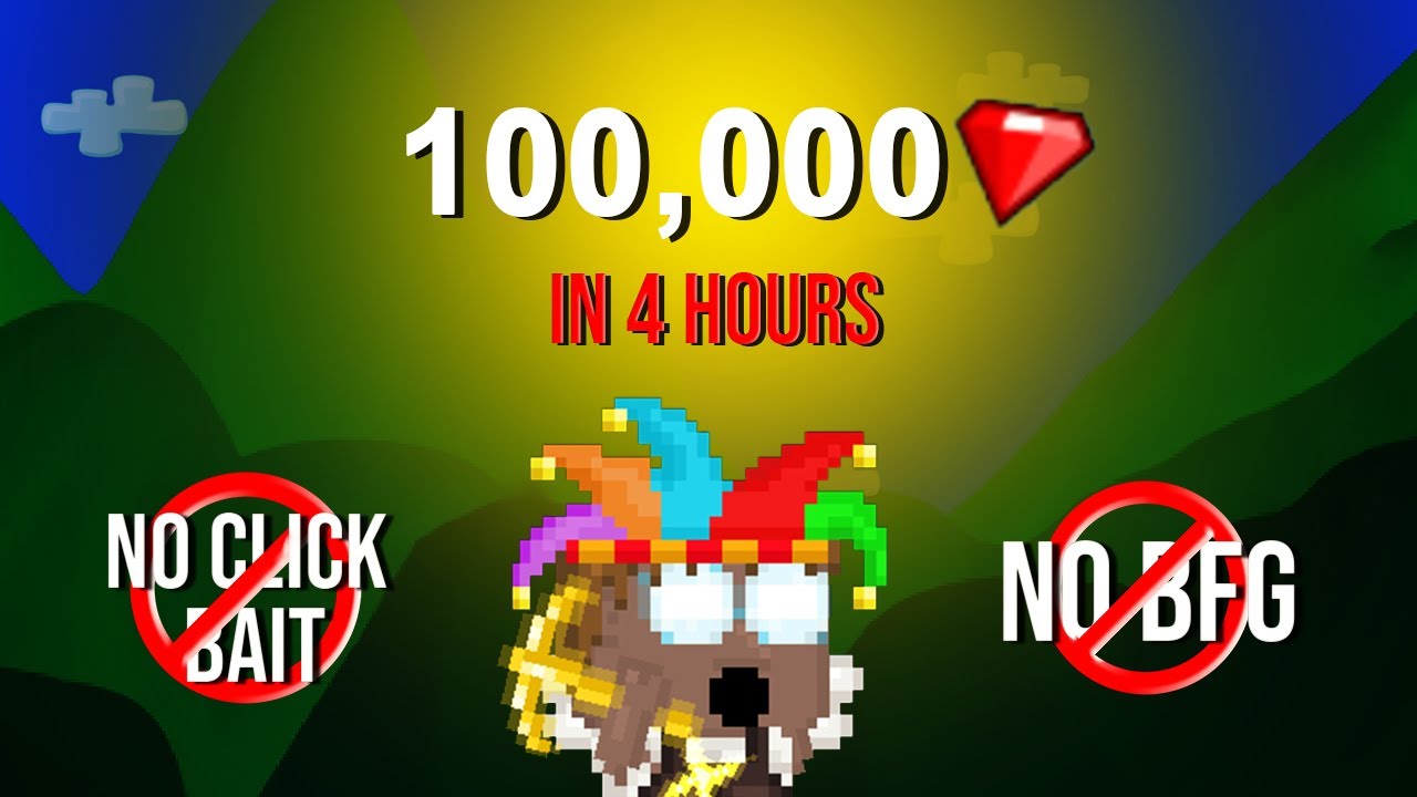 How to Get 100k Gems in 4 Hours (No BFG)! | Growtopia Lazy Profit 2021