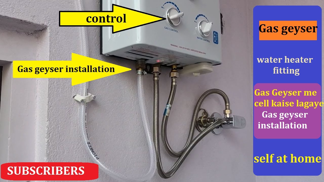 Gas geyser installation  |self at home | step by step process |water heater fitting