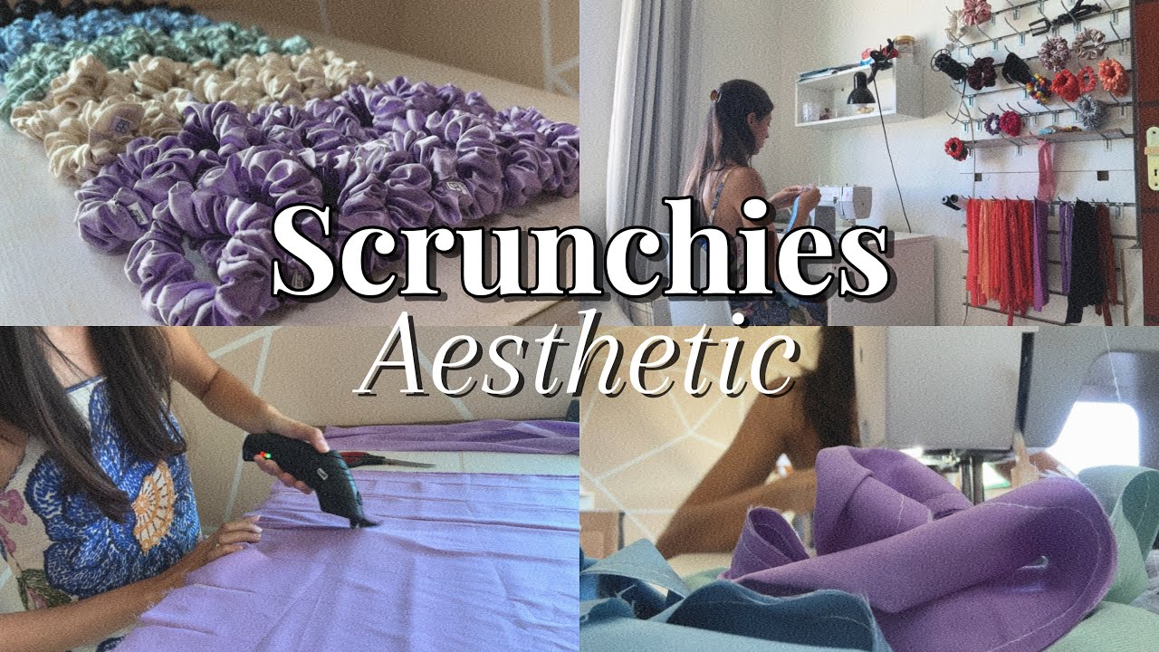 Produção aesthetic de 100 mini scrunchies 
