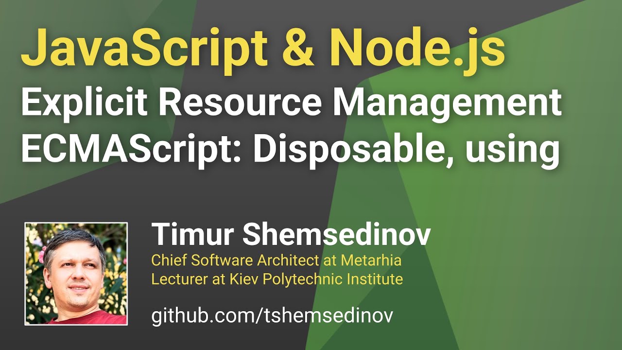 💡 Явное управление ресурсами при помощи Using и Symbol.dispose в JavaScript, TypeScript, Node.js