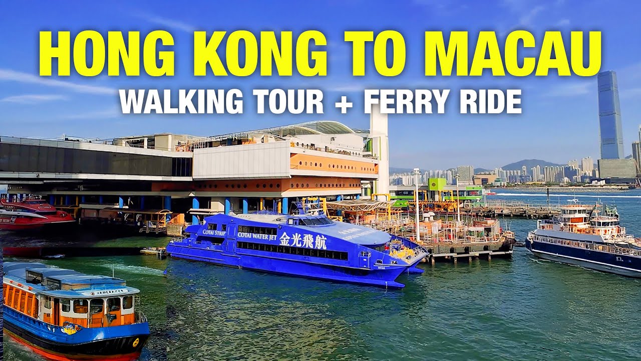 HONG KONG to MACAU in JUST 1 HOUR?! | 🚢 Ferry Ride and Walk Tour! 🇨🇳