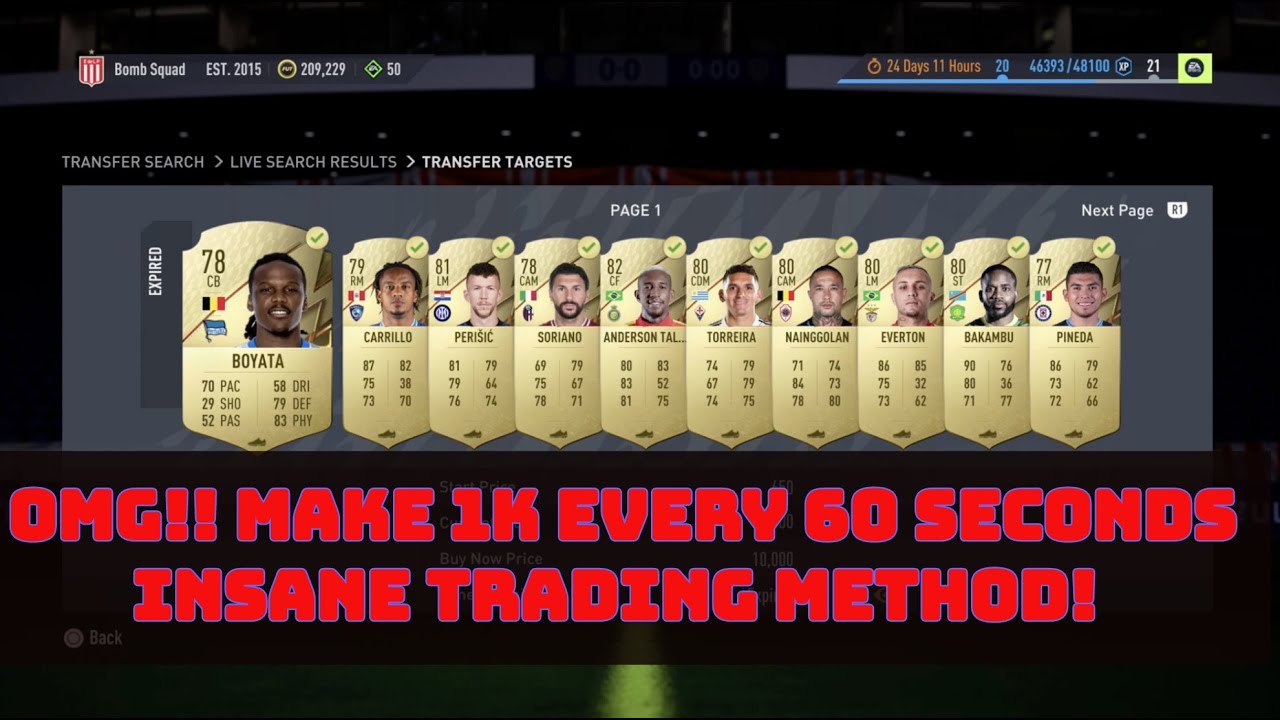OMG!! MAKE 1K EVERY 60 SECONDS INSANE TRADING METHOD! MASS BIDDING FILTER! FIFA 22 TRADING TIPS!
