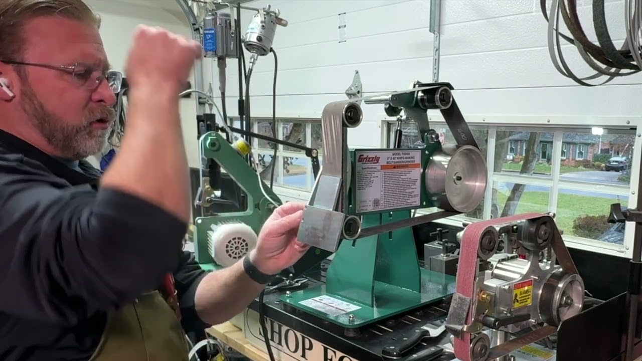 Unleashing the sharpening potential of the Grizzly 2x42 Knife Maker Belt Sander Grinder Part 2
