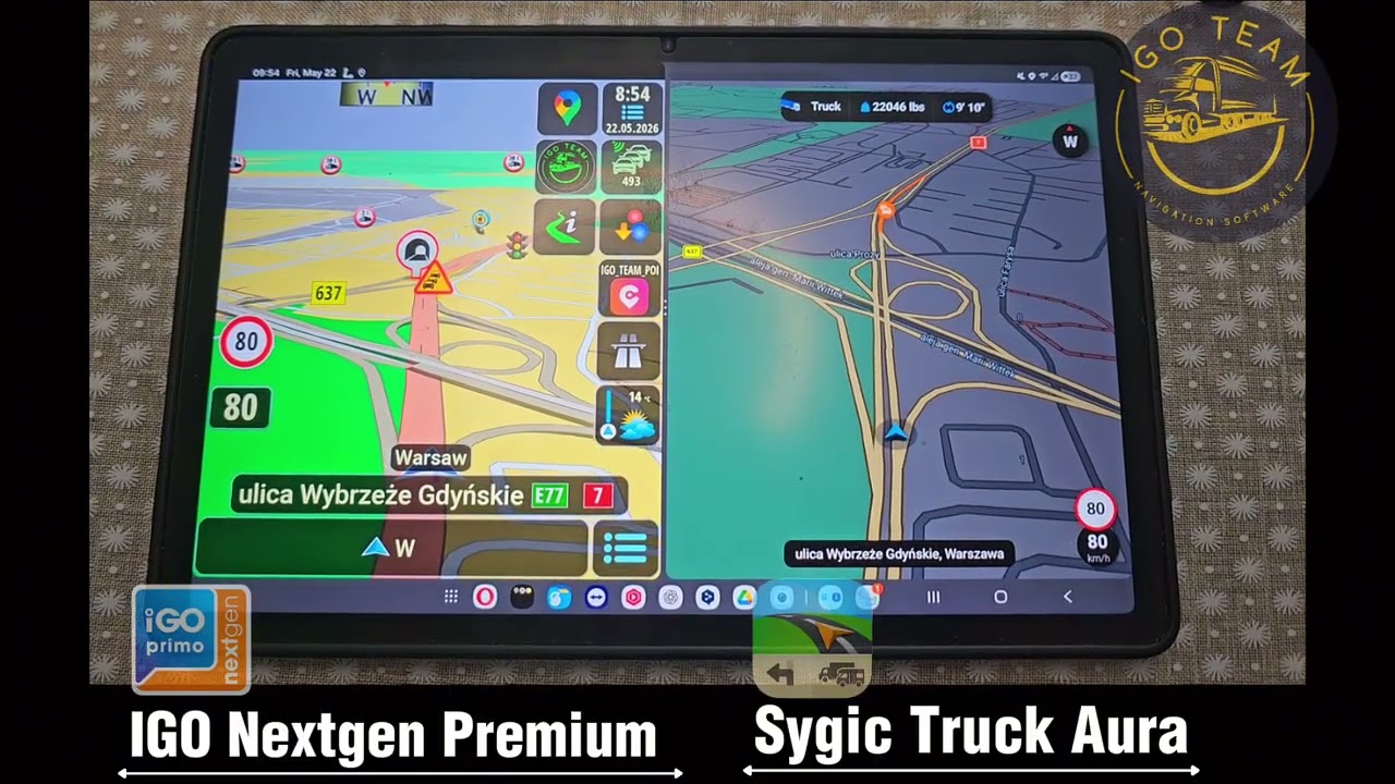 IGO Nextgen + Sygic Truck on Tablet Android 16. Best navigation for Truck Drivers 