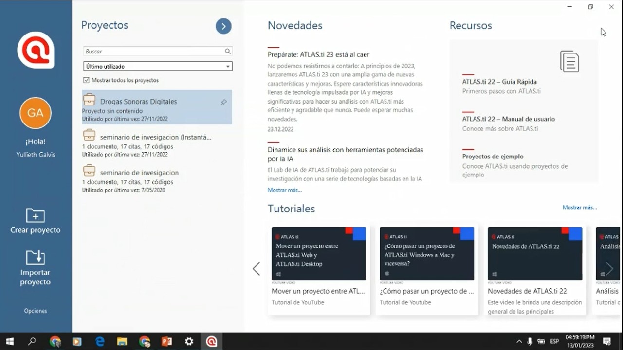 Sesión 1 - Introducción al software y creación de proyectos en ATLAS.ti