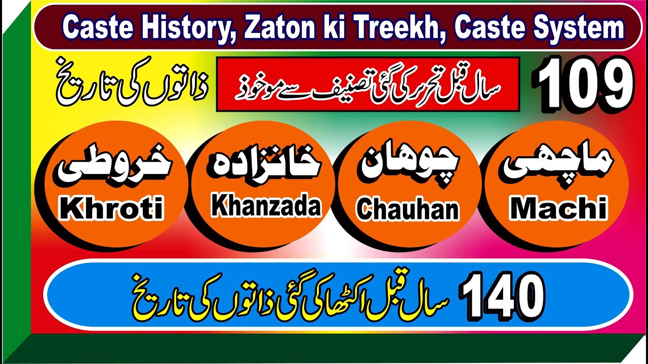Zaton ki Tareekh, Caste Machi, Chauhan, Khroti,  Khanzada, 109 Years Old Caste History, Caste System