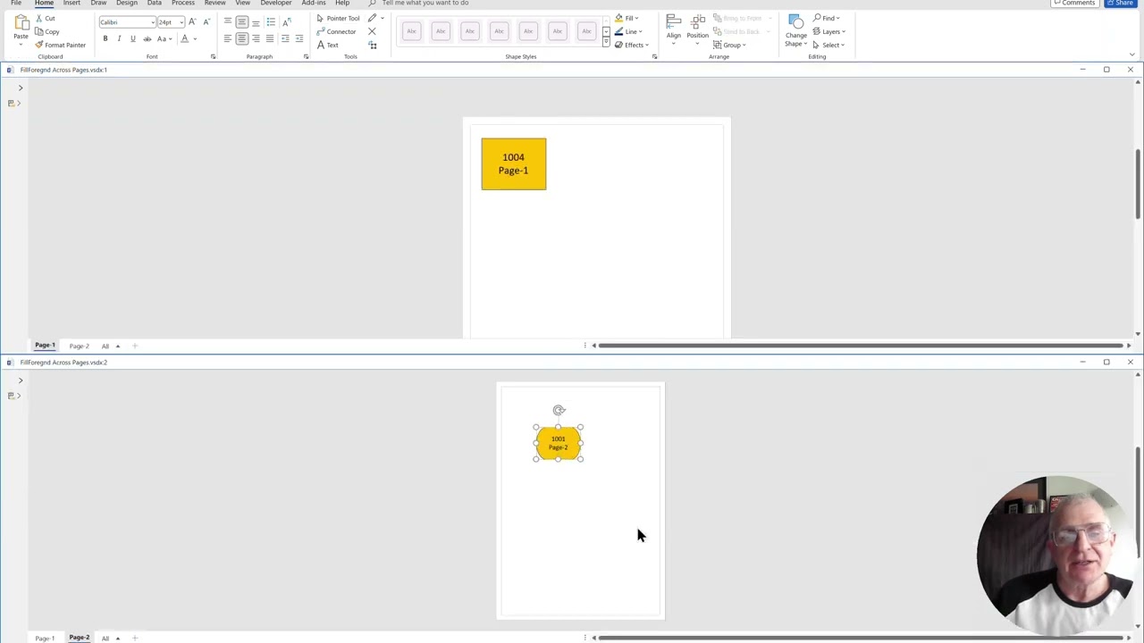 Synchronize Visio Shape Color Across Pages Automatically
