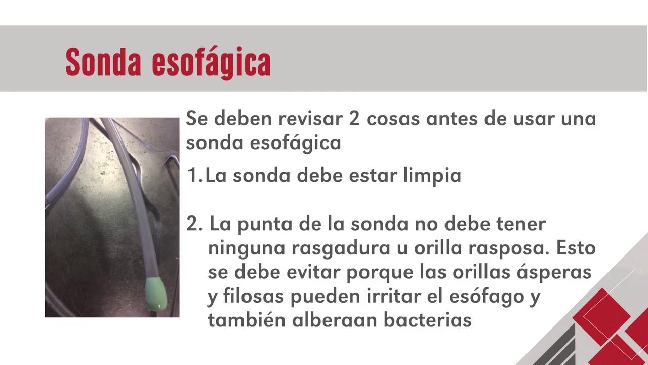 6-Uso apropiado de un alimentador esofagico