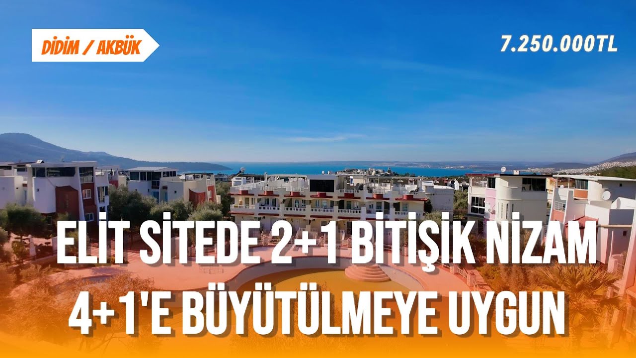 Elit Sitede Havuz Önü 2+1 (4+1’e Uygun) Villa | Terastan Deniz Manzaralı | Didim Akbük