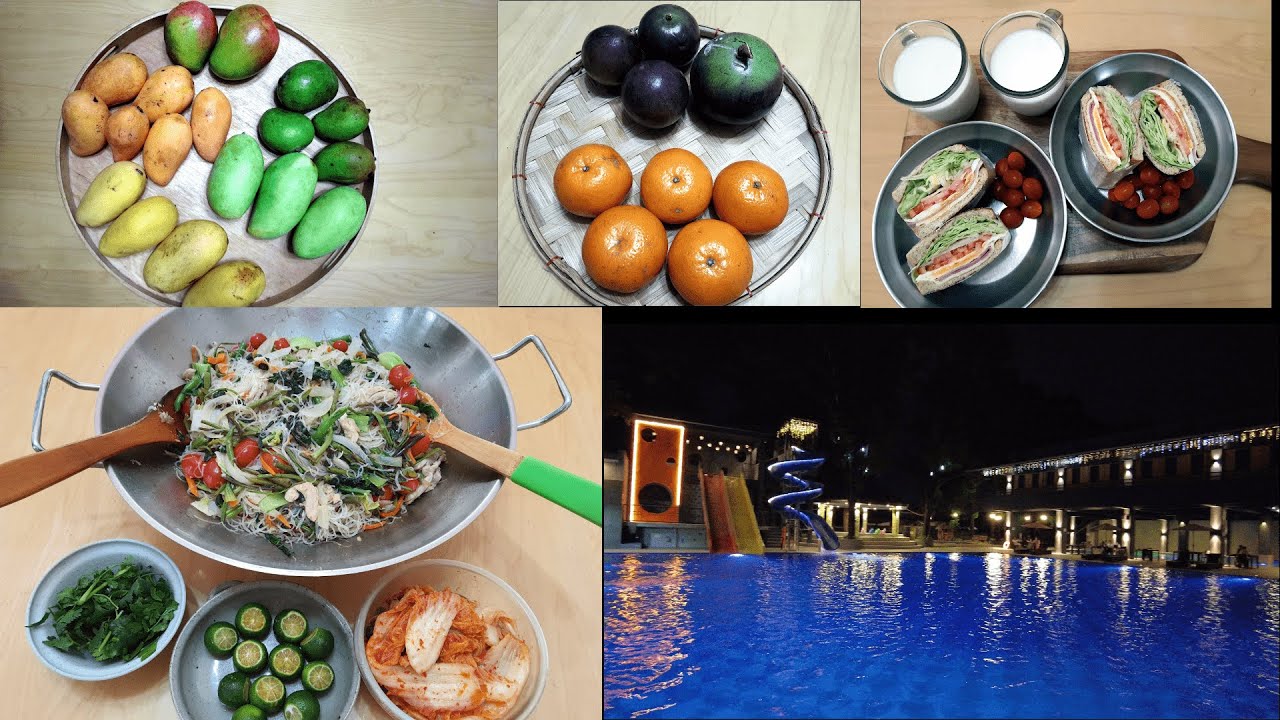 망고종류 알아보기, 필리핀 과일들, 샌드위치, 필핀 국민국수 판싯비혼,  수영장카페/Mango, Sandwich, Pancitbihon, Cafe