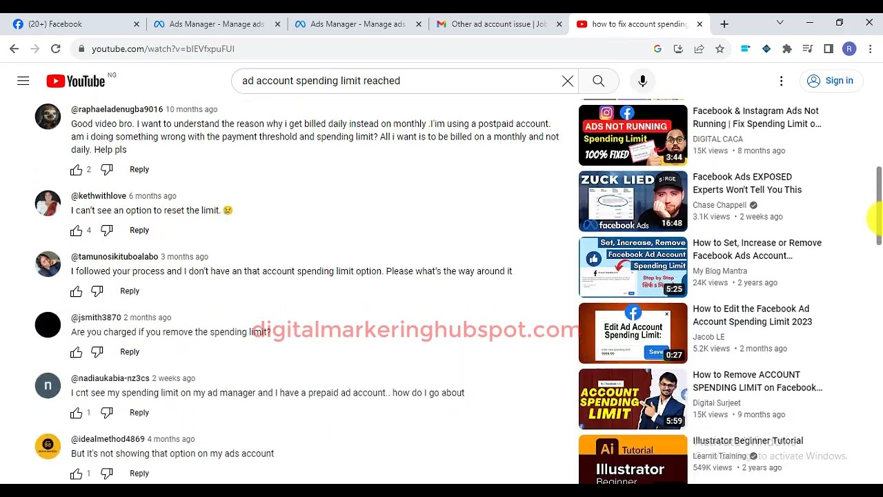 How to fix Facebook ad account spending limit option not showing