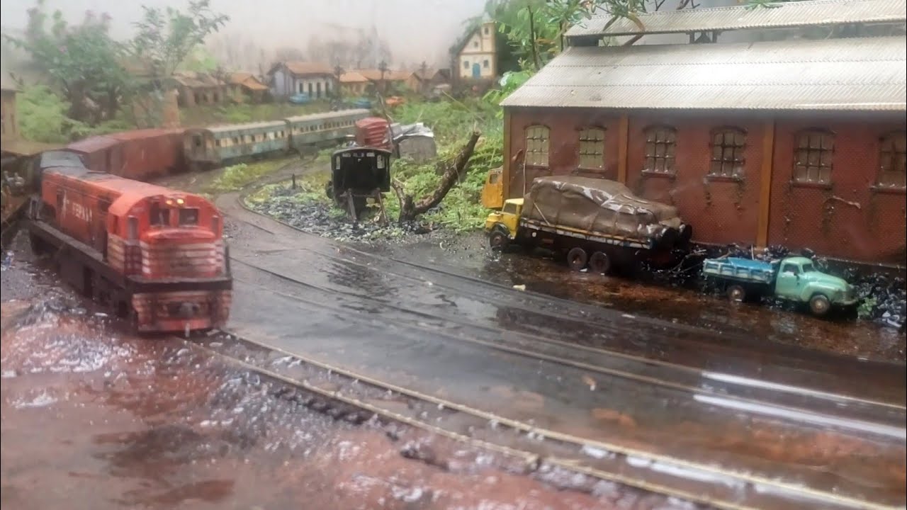 #EFPG trem HO FRATESCHI na chuva