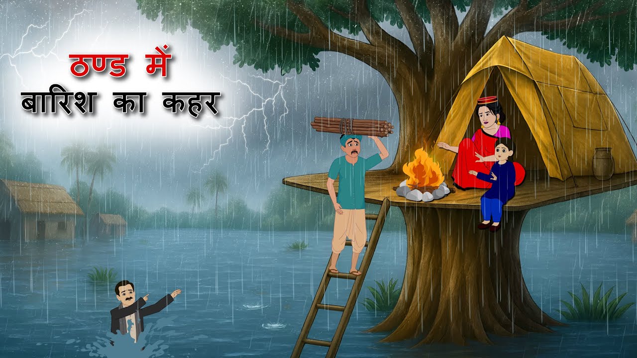 ठण्ड में बारिश का कहर | THAND ME BARISH KA KAHAR | HINDI STORIES | CARTOON STORY | HINDI KAHANI