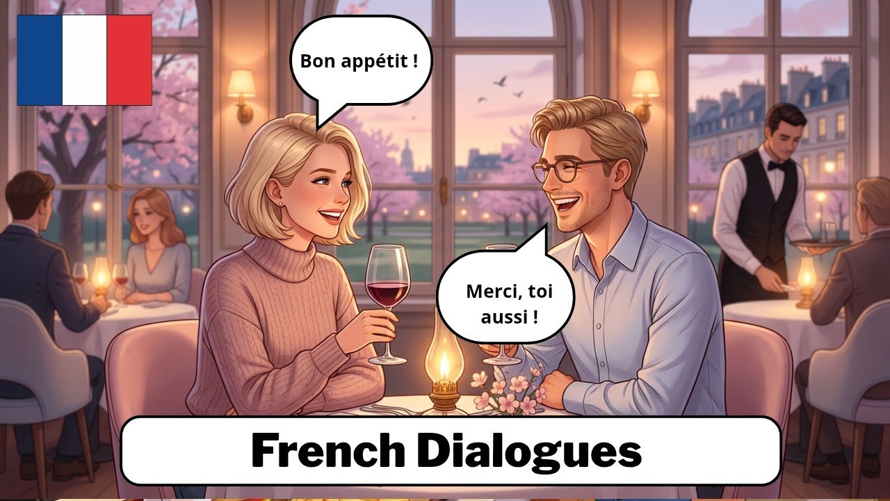 10 Simple Dialogues in the Restaurant | Easy French for beginners