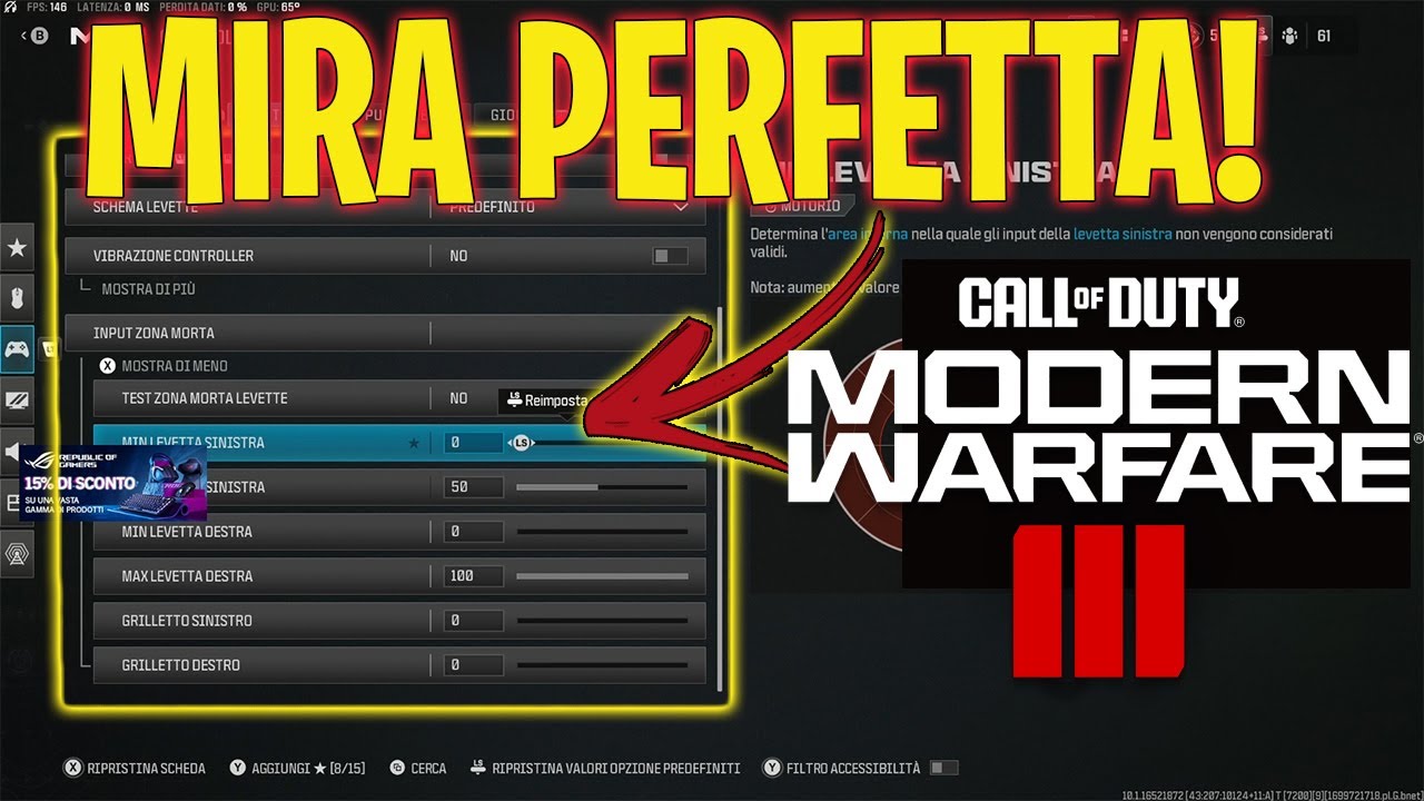 COME AVERE UNA MIRA PERFETTA SU MW3! IMPOSTAZIONI PAD!
