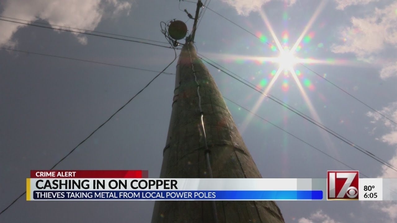 Johnston County thieves stripping copper from utility poles