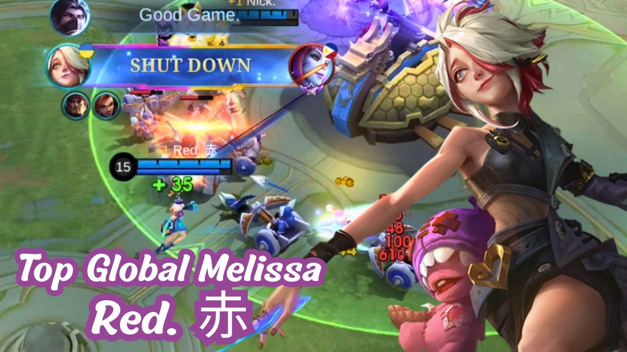 Top Global 2 Melissa - Red. 赤 - Mobile Legends Emblem, Build and Gameplay