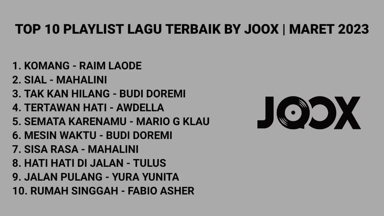 TOP 10 PLAYLIST LAGU INDONESIA TERBAIK BY JOOX -  RAIM LAODE   MAHALINI -  LAGU VIRAL TIKTOK 2023