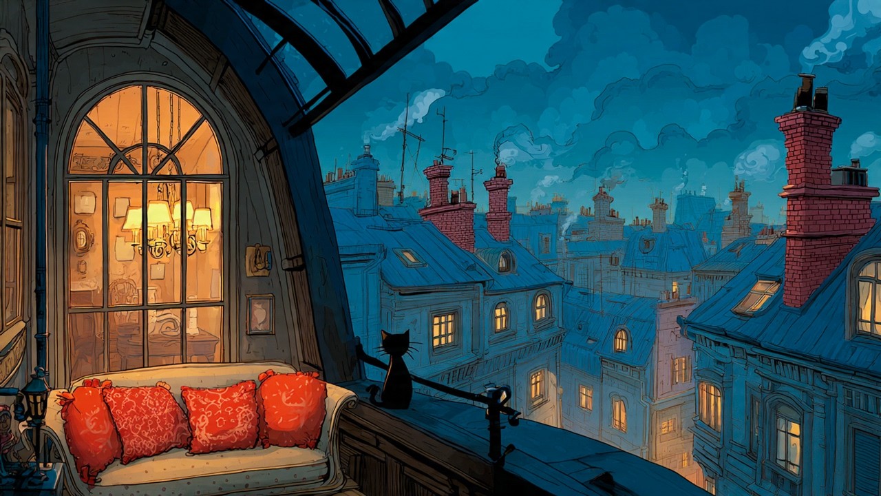 vintage oldies playing softly in a 1940s night atmosphere | cozy ambience for relaxation