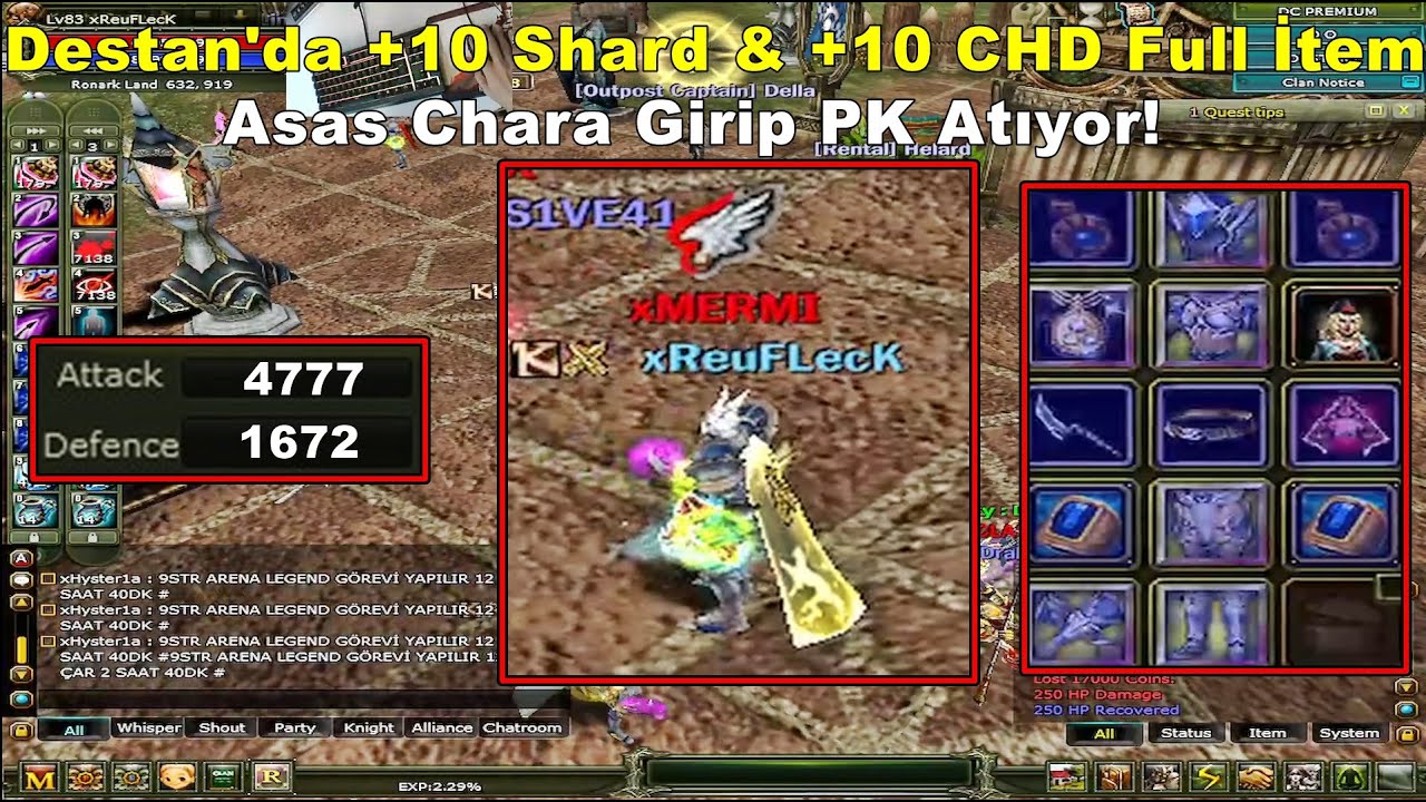 DostWeDusmaN - Destan'da +10 Shard & +10 CHD'li Full İtem Asas Chara Girip PK Atıyor! Knight Online