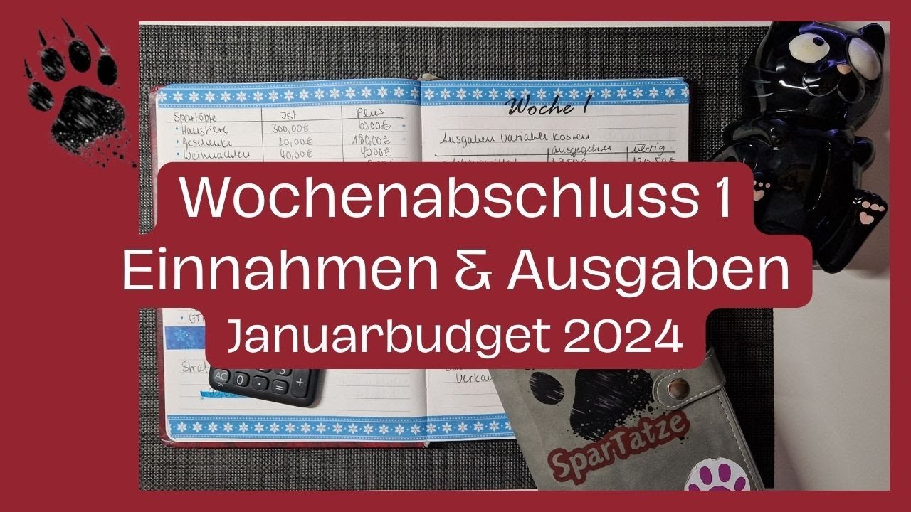 Wochenabschluss 1 Januarbudget 2024 😊 Hohe zusätzliche Einnahme & meine Ausgaben | Umschlagmethode