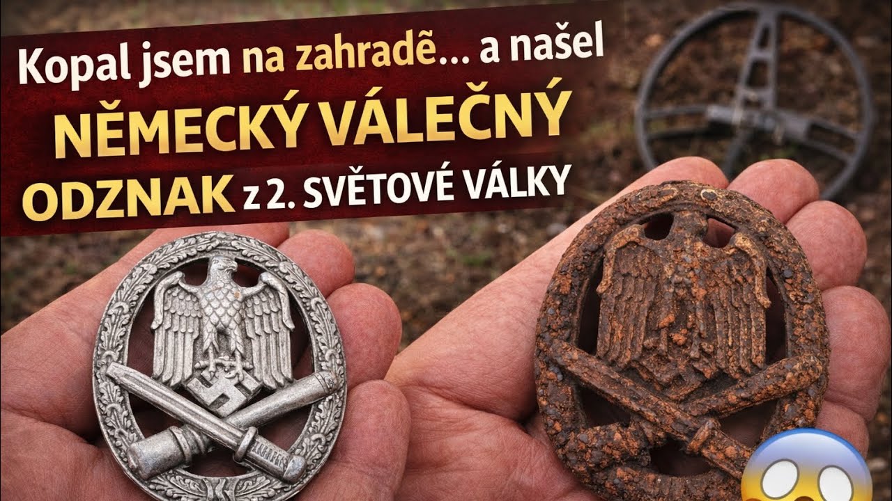 Kopal jsem na zahradě… a našel NĚMECKÝ VÁLEČNÝ ODZNAK z 2. SVĚTOVÉ VÁLKY 😱