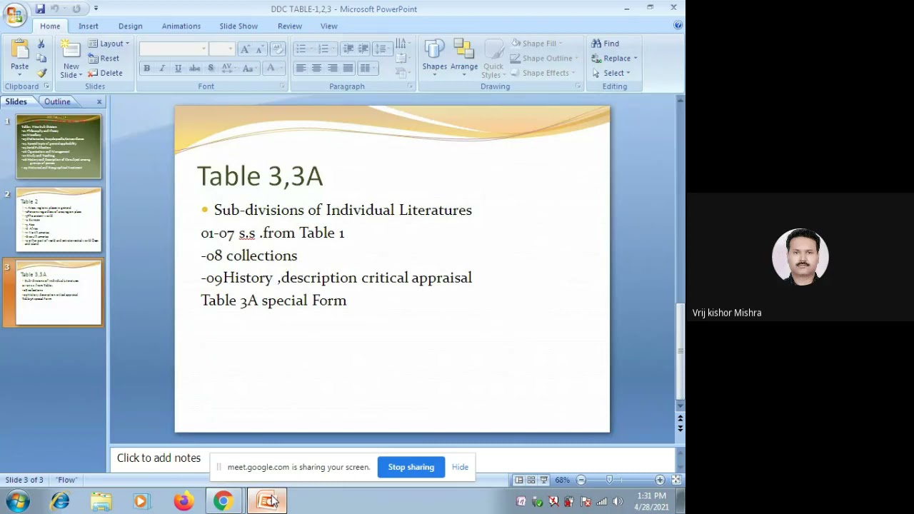 DDC TABLE--3