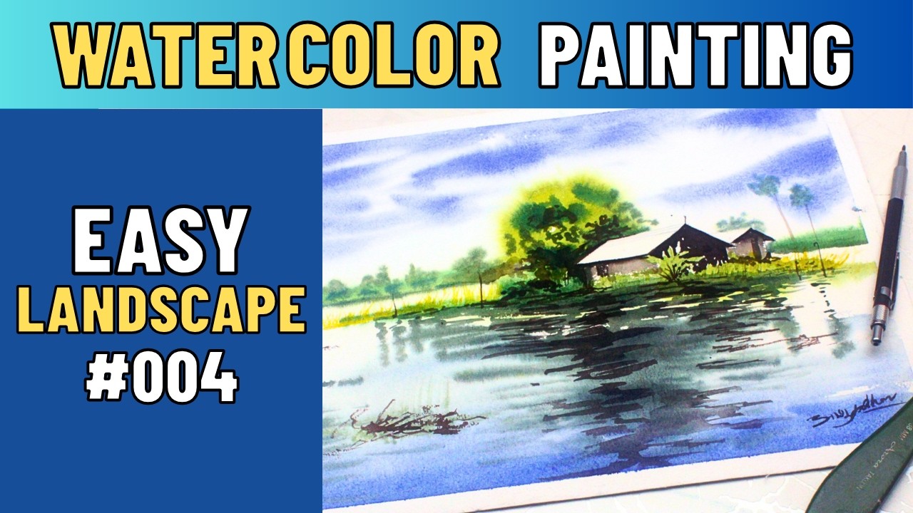 How To Paint Reflection While Painting Landscapes In Watercolor - Ashutosh Art Station
