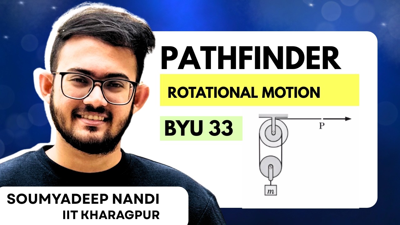 Pathfinder Rotational Mechanics BYU-33 | Pulley–Block System Explained via Torque Analysis 🔄