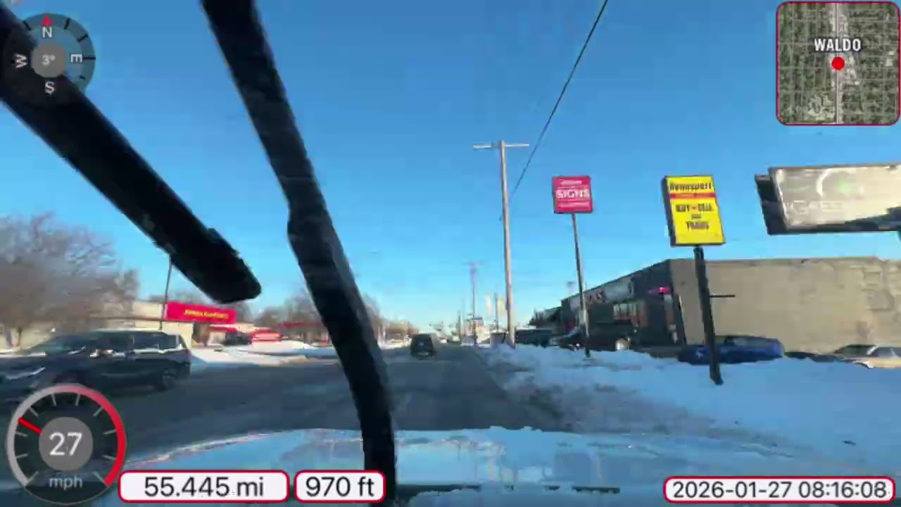 20260127 Dashcam Drivelapse Kansas City Metropolitan Area Tuesday