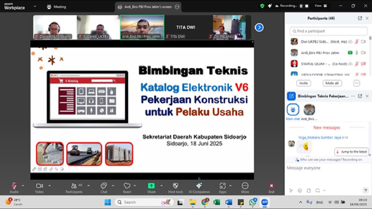 Bimtek Pekerjaan Konstruksi Bidang Bina Marga pada Katalog V6 bagi Penyedia Barang/Jasa