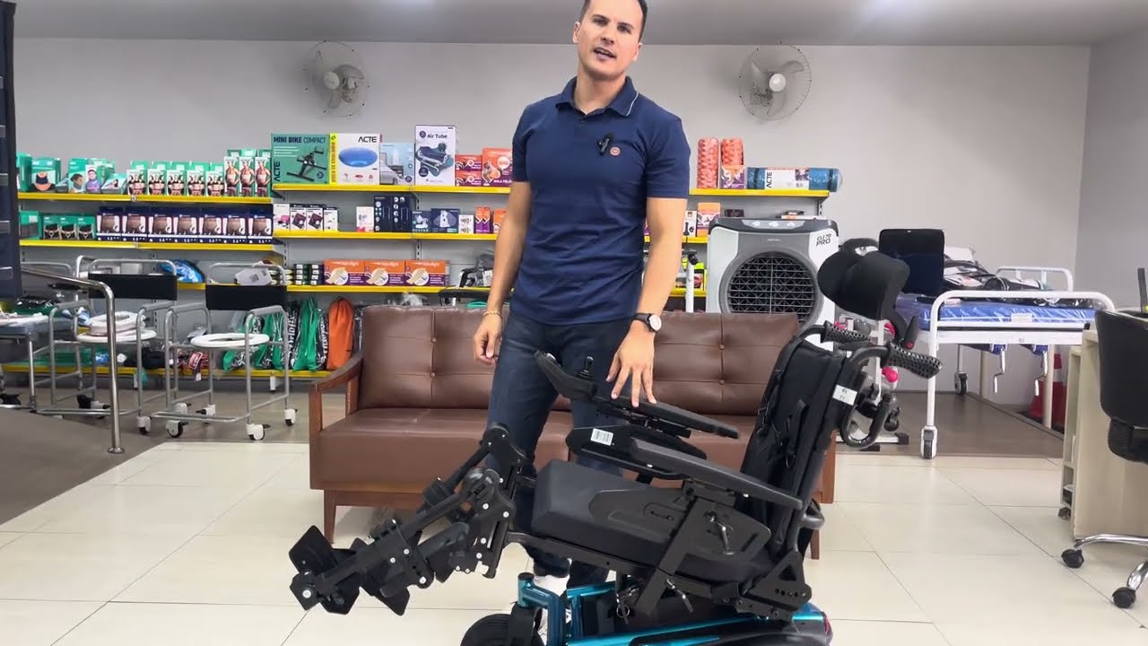 Cadeira de Rodas Motorizada Optimus com Encosto Reclinável ,TILT e Pedal Elevável - Ortopedia Brasil