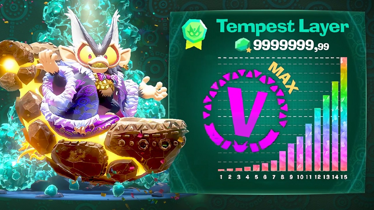 Donkey Kong Bananza DLC - Emerald Rush: Tempest Layer (V-Rank / Difficulty 7)