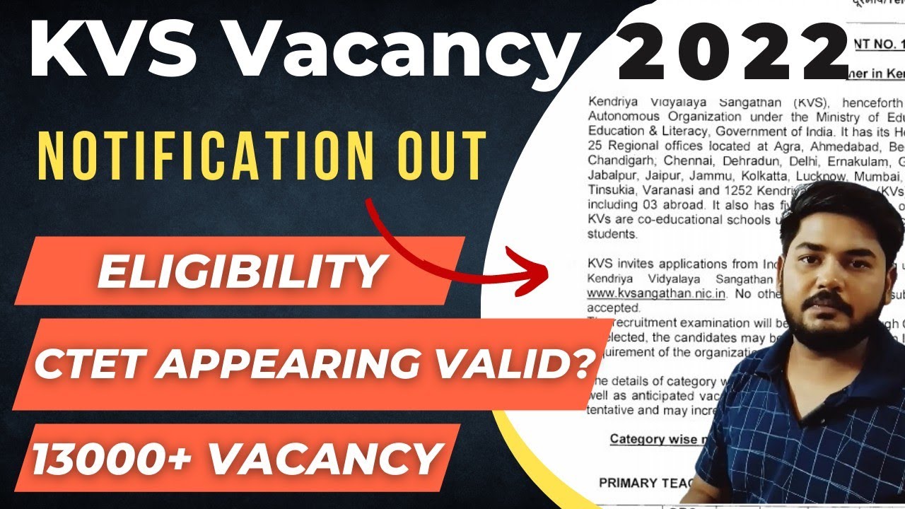 KVS Recruitment 2022 | KVS VACANCY 2022 | KVS NOTIFICATION 2022 | KVS PRT VACANCY 2022 | KVS TGT PGT