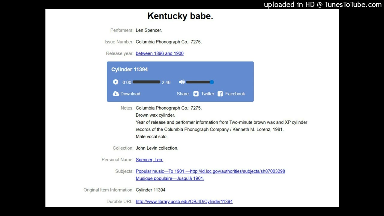 Len Spencer - Kentucky Babe