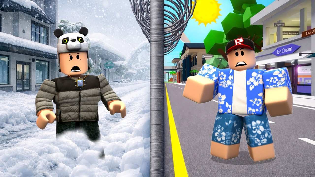 ❄️ KIŞ VS YAZ! BROOKHAVEN ORTADAN İKİYE AYRILDI… - ROBLOX BROOKHAVEN