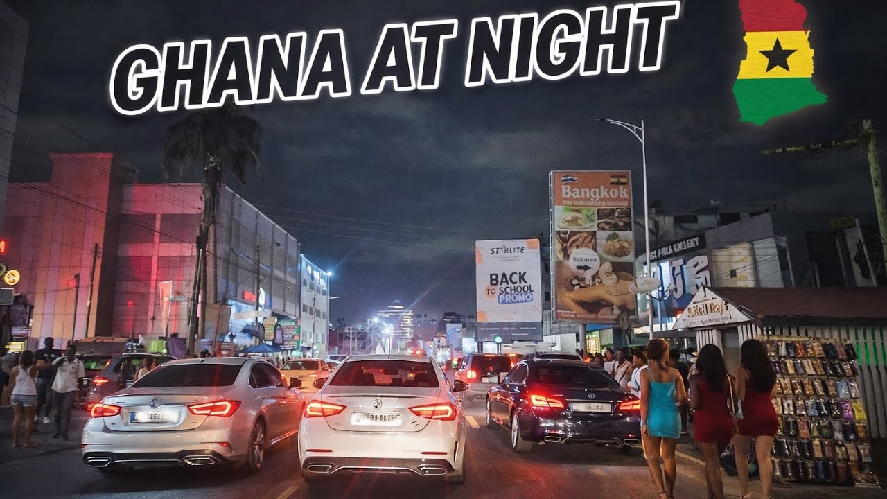 GHANA AT NIGHT 🇬🇭 | Accra After Dark Street Drive