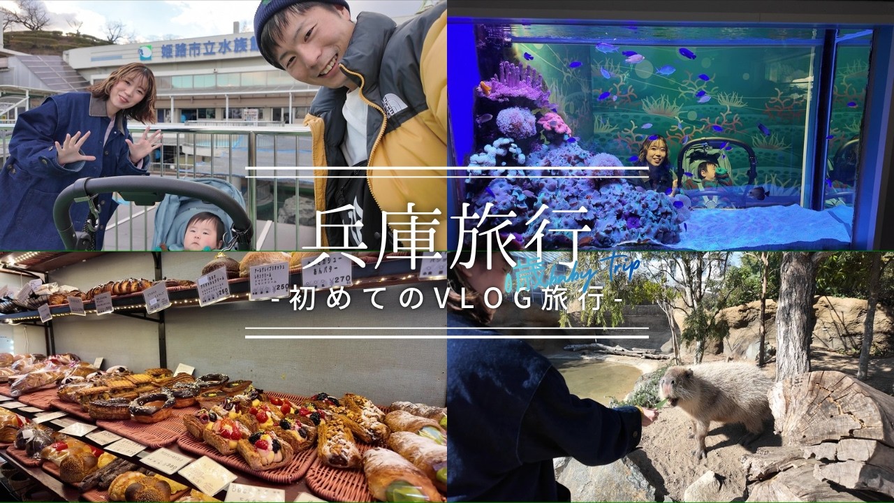 【0歳児と行く初めての子連れVLOG】兵庫旅行 ～姫路市立水族館&神戸どうぶつ王国編～