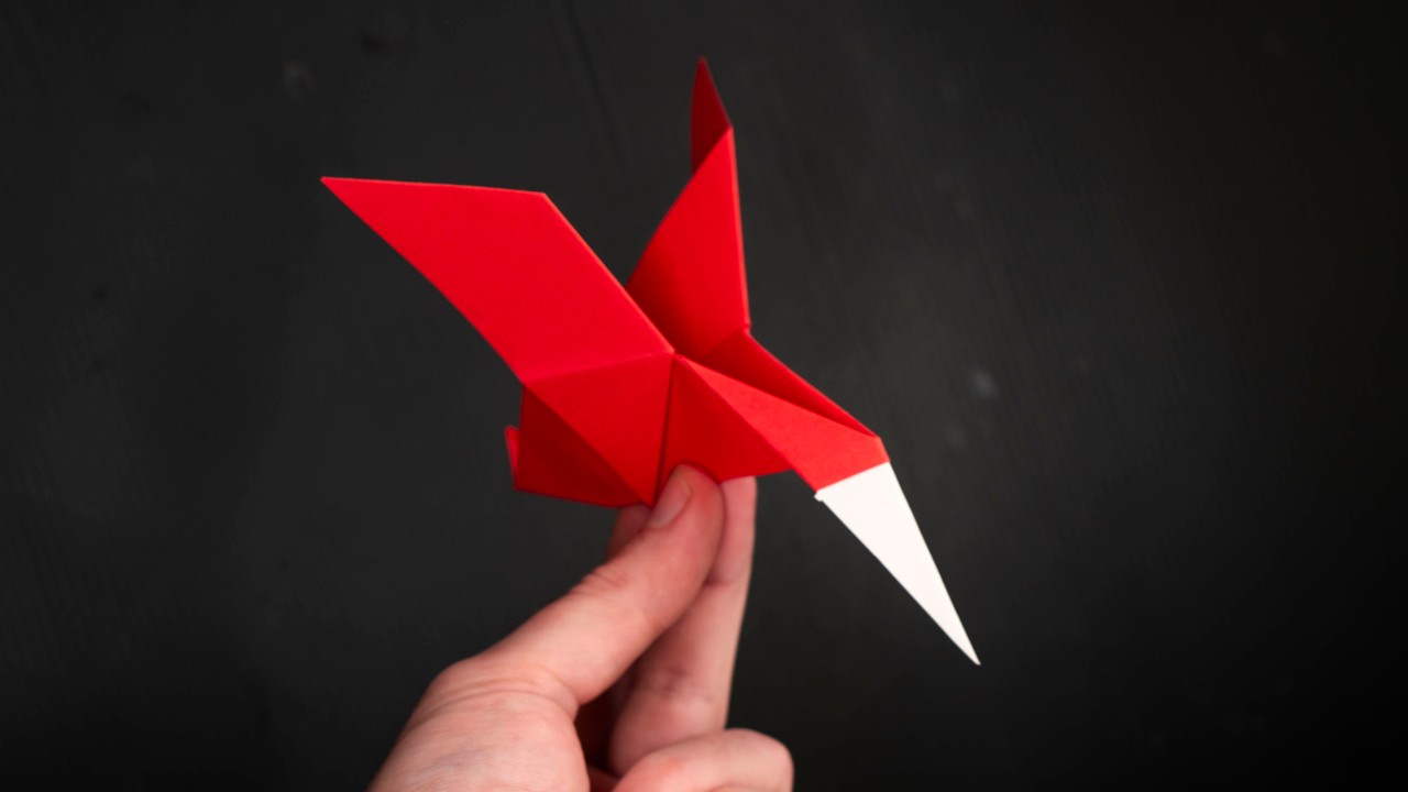 Como fazer um pato de papel. Animais de origami.