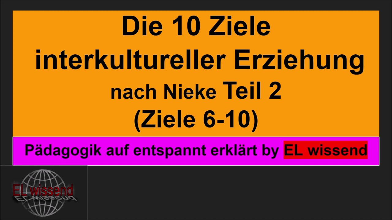 Zehn Ziele interkultureller Erziehung nach Wolfgang Nieke// Teil 2 Ziele 6-10