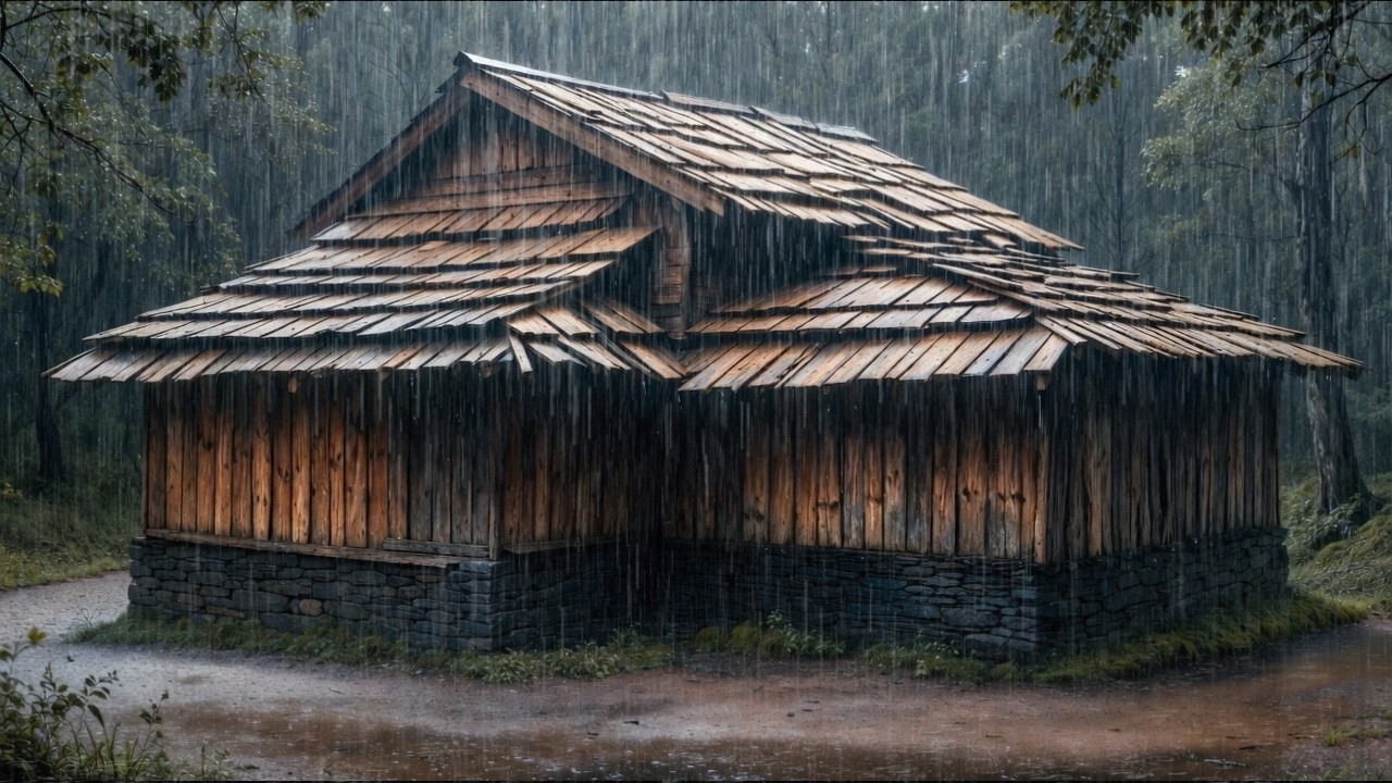 Extreme Rainstorm at Isolated Cabin ⚡ Sleep Instantly